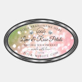 Roze en groene Glitter Product Label Diamonds Logo (Voorkant)