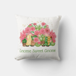 Roze en groene gnomen Gnome Sweet Gnome Kussen