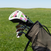 Roze en groene Golf Cart Golf Head Hoesje Golfheadcover (Insitu)