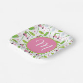 Roze en Groene Golf gepersonaliseerde Monogrammen Papieren Bordje (Gebogen)