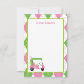 Roze en Groene Golf-kaarten voor gepersonaliseerde Bedankkaart (Voorkant)