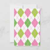 Roze en Groene Golf-kaarten voor gepersonaliseerde Bedankkaart (Achterkant)