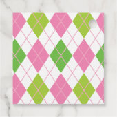 Roze en Groene Golf persoonlijke cadeaus of favori Bedankjes Labels (Achterkant)