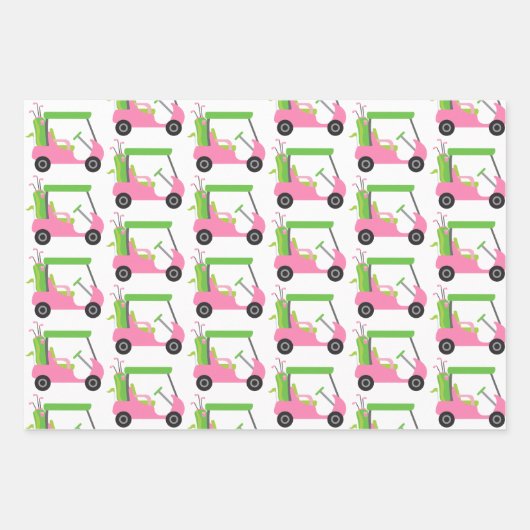 Roze en groene Golf-schotel Inpakpapier Vel (Voorkant 2)