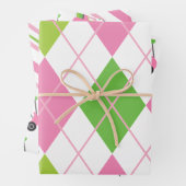 Roze en groene Golf-schotel Inpakpapier Vel (In situ)