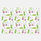 Roze en groene Golf-schotel Inpakpapier Vel (Voorkant 2)