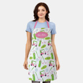 Roze en Groene Golf, speciaal gepersonaliseerd Schort (Gedragen)