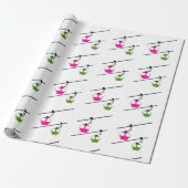 Roze en groene gondels cadeaupapier (Uitgerold)