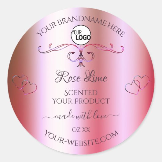 Roze en groene gradiënt de Etiketten van het Prod (Voorkant)