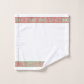 Roze en Groene Griekse Zeer belangrijke Grens Bad Handdoek (Wasdoekje)