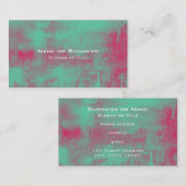 Roze en Groene Grunge Geplakt Abstract Visitekaartje (Voorkant / Achterkant)