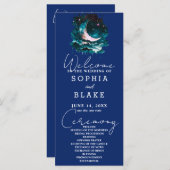 Roze en Groene Halve Maan Trouwprogramma (Voorkant / Achterkant)