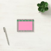Roze en groene handgetekende gestreepte vrolijke post-it® notes (Kantoor)