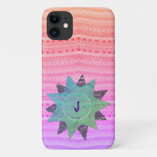 Roze en groene  harten en Star Pattern Case-Mate iPhone Case