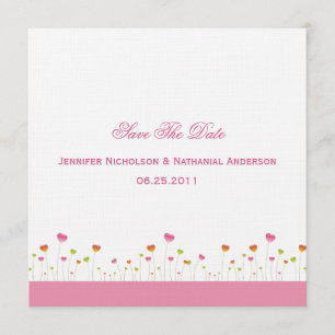 Roze en groene harten sparen de Datum Save The Date