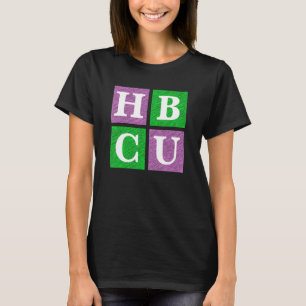 Roze en groene HBCU-blokletters T-shirt