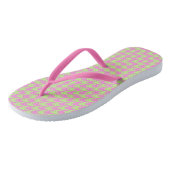 Roze en groene Houndstooth Teenslippers (Schuin)