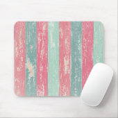 Roze en groene houten omheining muismat (Met muis)