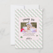 Roze en groene Ierse verjaardag Bedankkaart (Voorkant)