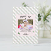 Roze en groene Ierse verjaardag Bedankkaart (Staand voorkant)