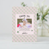 Roze en groene Ierse verjaardag Bedankkaart (Staand voorkant)