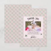 Roze en groene Ierse verjaardag Bedankkaart (Voorkant / Achterkant)