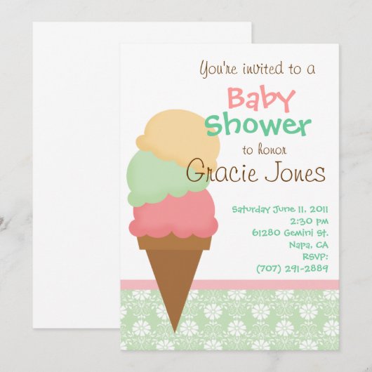 Roze en groene ijsvormer kaart (Voorkant / Achterkant)