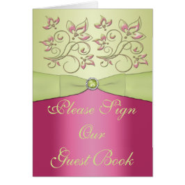 Roze en groene Kaart voor Floral Table