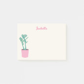 Roze en groene kamerplant post-it® notes (Voorkant)