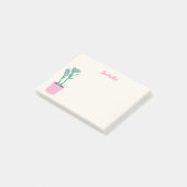 Roze en groene kamerplant post-it® notes (Schuin)