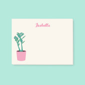 Roze en groene kamerplant post-it® notes