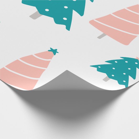 Roze en groene kerst cadeaupapier (Hoek)