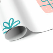 Roze en groene kerst cadeaupapier (Rol Hoek)