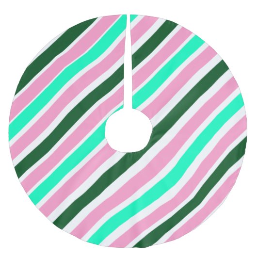Roze en groene kerst-candy strepen kerstboom rok (Voorkant)