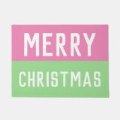 Roze en groene kerst deurmat (Voorkant)