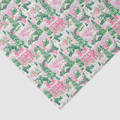 Roze en groene kerst huizen tissuepapier (Detail)