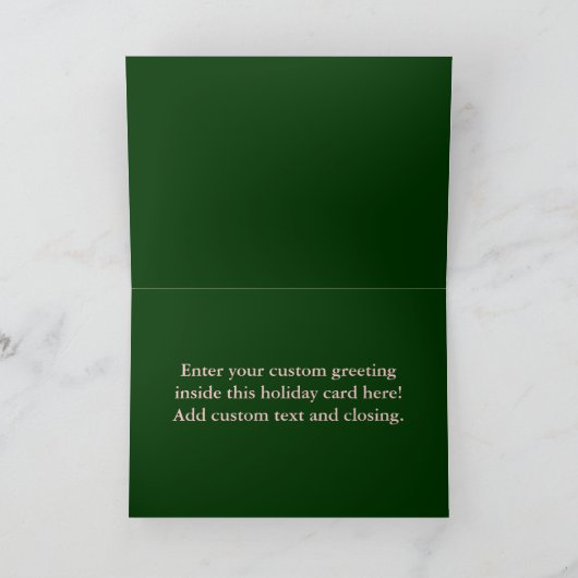 Roze en groene kerst Kaarten, gepersonaliseerde fo Feestdagen Kaart (Binnen)