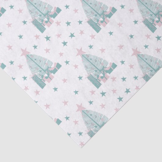 Roze en groene kerst tissuepapier (Detail)