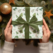 Roze en Groene Kerst Vakantie Verpakking Papier Inpakpapier Vel