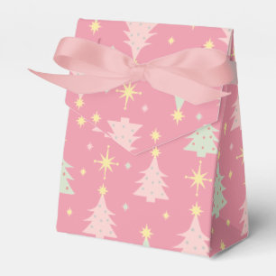 Roze en groene kerst van 1950 bedankdoosjes