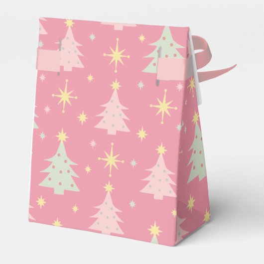 Roze en groene kerst van 1950 bedankdoosjes (Achterkant)