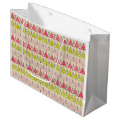 Roze en groene kerstbomen groot cadeauzakje (Voorkant Gekanteld)