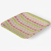 Roze en groene kerstbomen papieren bordje (Gebogen)