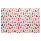 Roze en groene kerstbomen stof (Yard (91,4 cm))
