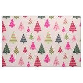Roze en groene kerstbomen stof (Fat Quarter)