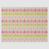 Roze en groene kerstbomen tissuepapier (Voorkant)