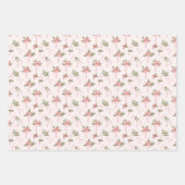 Roze en groene kerstboom bogen snoepstokken inpakpapier vel (Voorkant 2)