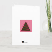 Roze en groene kerstboom kaart (Achterkant)