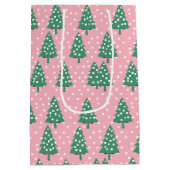 Roze en groene kerstboom medium cadeauzakje (Achterkant)