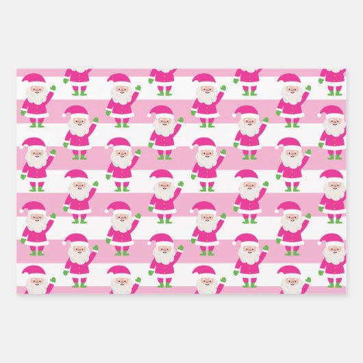 Roze en groene kerstcadeaupapier voor kerstontstek inpakpapier vel (Voorkant 3)